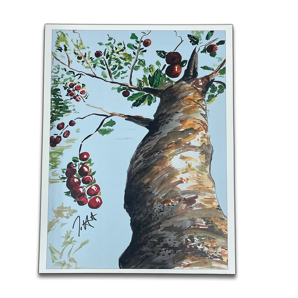 Apple Tree Watercolor (by Tim) Signed Print